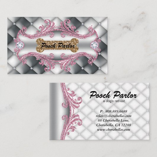 ドッグデイサービスペット獣医タフトサテン 名刺 (正面/裏面)