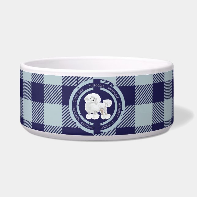 ドッグトイプードル(ブルーテーマ) ボウル (正面)