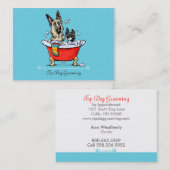 ドッグトリマークファンシーロー足タブブルー 名刺 (正面/裏面)