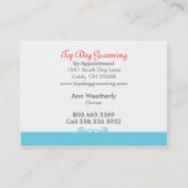 ドッグトリマークファンシーロー足タブブルー 名刺 (裏面)