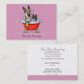 ドッグトリマークファンシーロー足タブラベンダー 名刺 (正面/裏面)