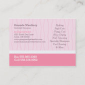 ドッグトリマーグルーミングドッグズインローブズピンク 名刺 (裏面)