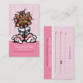 ドッグトリマースパヨークシャーテリアピンクアポイントメント 予約カード (正面/裏面)