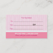 ドッグトリマースパヨークシャーテリアピンクアポイントメント 予約カード (裏面)