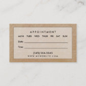 ドッグトリマープロフェッショナルブラウン名刺 予約カード (裏面)