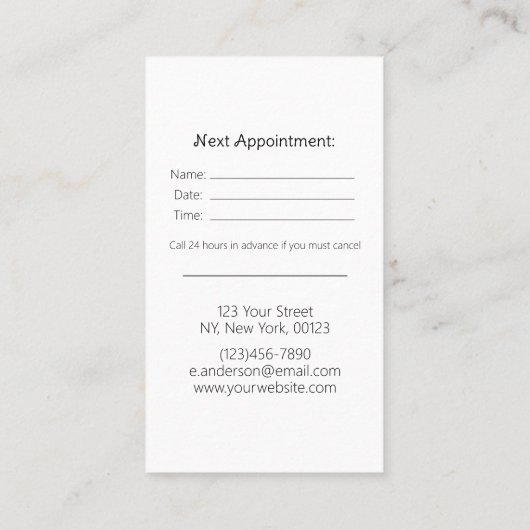 ドッグトリマーベルネーズマウンテンアポイントメント 名刺 (裏面)