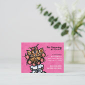 ドッグトリマーペットスパビジネスピかわいらしンク 名刺 (スタンド正面)