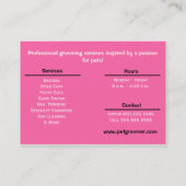 ドッグトリマーペットスパビジネスピかわいらしンク 名刺 (裏面)