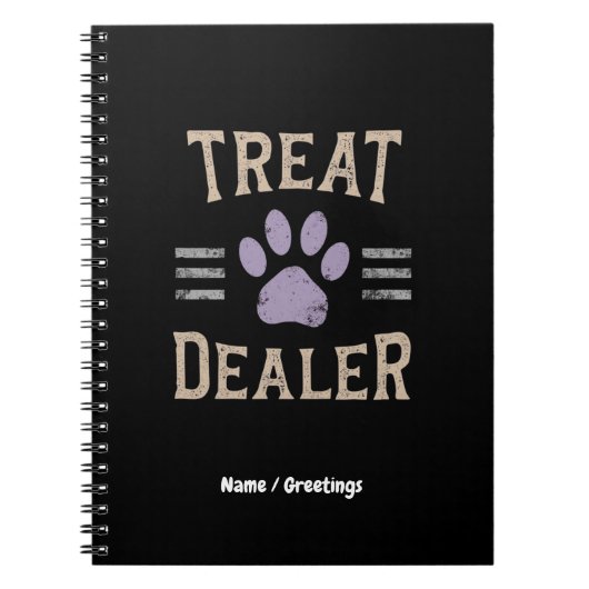 ドッグトリートディーラーおもしろいユーモアデザインパーフェクト ノートブック (正面)