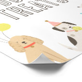 ドッグトリートパピーパーティー誕生日テーブルの標識 ポスター (角)