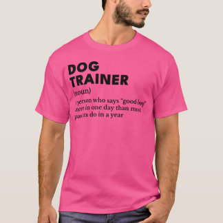 ドッグトレーナーのユーモラスな定義 ブラックレトロ Tシャツ