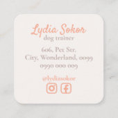 ドッグトレーナーの名刺 スクエア名刺 (裏面)