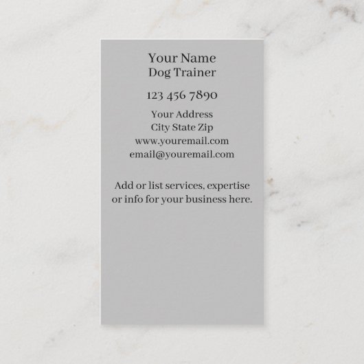 ドッグトレーナーの名刺 名刺 (裏面)