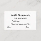 ドッグトレーナーの名刺 名刺 (裏面)