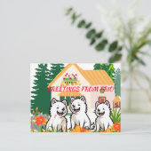 ドッグトレーナーハッピーパピースガーデンパーティーはがき ポストカード (スタンド正面)