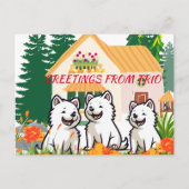 ドッグトレーナーハッピーパピースガーデンパーティーはがき ポストカード (正面)