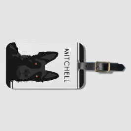 ドッグトレーナーブラックドイツシェパード荷物タグ ラゲッジタグ