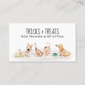 ドッグトレーナーペットシッター犬のトリマー水彩 名刺 (正面)