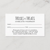 ドッグトレーナーペットシッター犬トリマーリマインダー 予約カード (裏面)