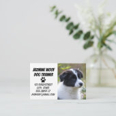 ドッグトレーナー白黒子犬 名刺 (スタンド正面)