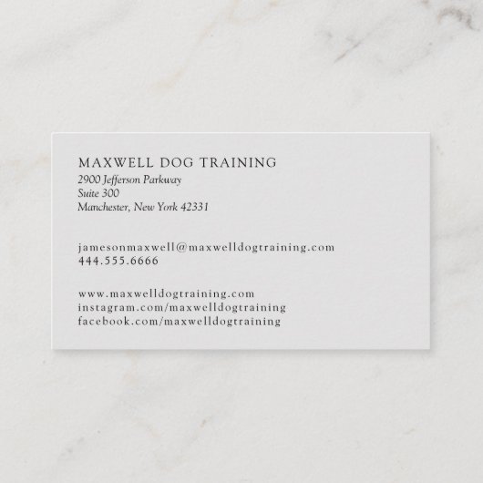 ドッグトレーナー 名刺 (裏面)