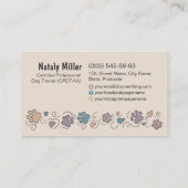 ドッグトレーナー – 手書きイラストレーション 名刺 (裏面)