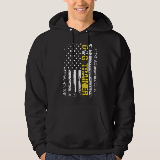 ドッグトレーナーTシャツ アメリカ国旗 愛国的なドッグトレーナー パーカ (正面)
