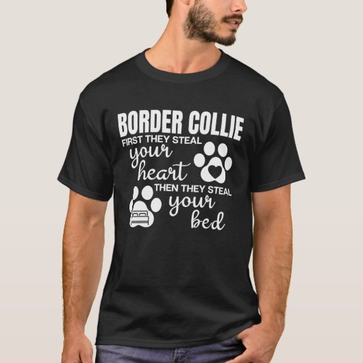 ドッグドッグポー付きことわざ縁どコリー Tシャツ (正面)