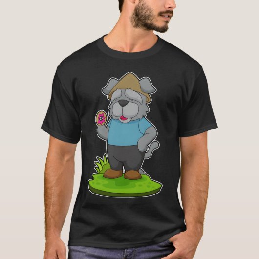 ドッグドナッツレトロな女の子 Tシャツ (正面)
