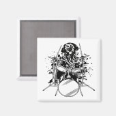 ドッグドラマー遊ズドラムズスクエア マグネット (正面/裏面)