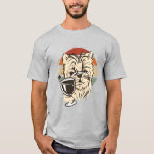 ドッグドリンクワインレトロ Tシャツ (正面)