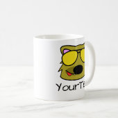 ドッグドードル顔パーソナライズされたコーヒーマグ コーヒーマグカップ (正面右)