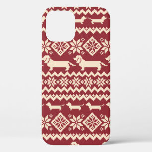 ドッグノルディックパターンイラストレーション iPhone 12ケース