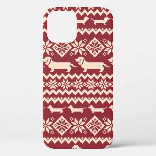 ドッグノルディックパターンイラストレーション Case-Mate iPhoneケース (裏面)