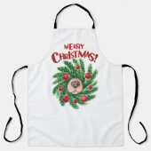 ドッグノーズクリスマスリース エプロン (正面)