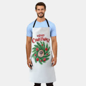 ドッグノーズクリスマスリース エプロン (着用した状態)