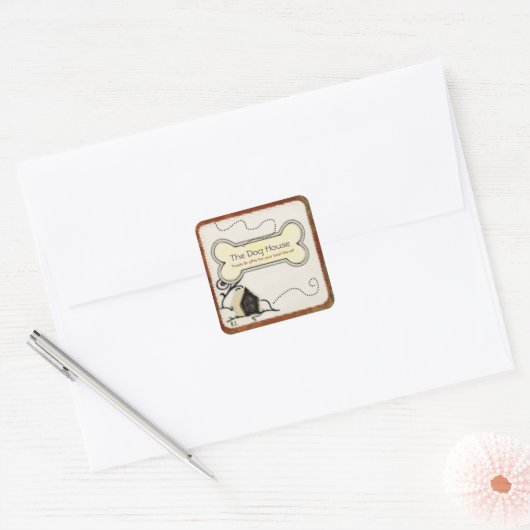 ドッグハウスペットがギフト事業を扱う スクエアシール (封筒)