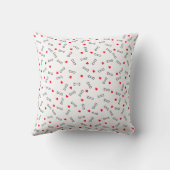 ドッグハウス赤いハートホワイトボーンズ犬または犬の恋人 クッション (裏面)