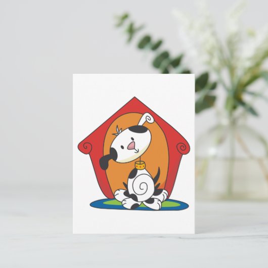 ドッグハウスTシャツとギフトでのダルメーションイン ポストカード (スタンド正面)