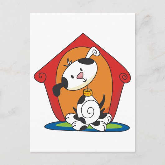 ドッグハウスTシャツとギフトでのダルメーションイン ポストカード (正面)