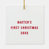 ドッグハッピーハウリデイズペットホリデーフォト セラミックオーナメント (裏面)