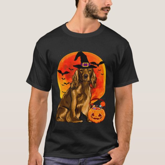 ドッグハロウィーンコッカースパニエル犬ハロウィーンのカボチャのちょうちんカボチャ Tシャツ (正面)