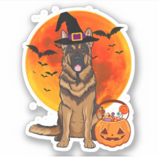 ドッグハロウィーンドイツシェパードジャックランタンパンプ シール