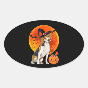 ドッグハロウィーンビーグルハロウィーンのカボチャのちょうちんパンプキンタンク 楕円形シール