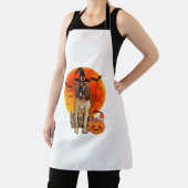 ドッグハロウィーンブラッドハウンドハロウィーンのカボチャのちょうちんパンプキンT- エプロン (インサイチュ)