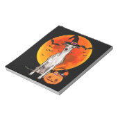 ドッグハロウィーンホイッペットハロウィーンのカボチャのちょうちんパンプキン ノートパッド (回転)