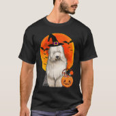 ドッグハロウィーン旧英語シェプドッグハロウィーンのカボチャのちょうちん Tシャツ (正面)