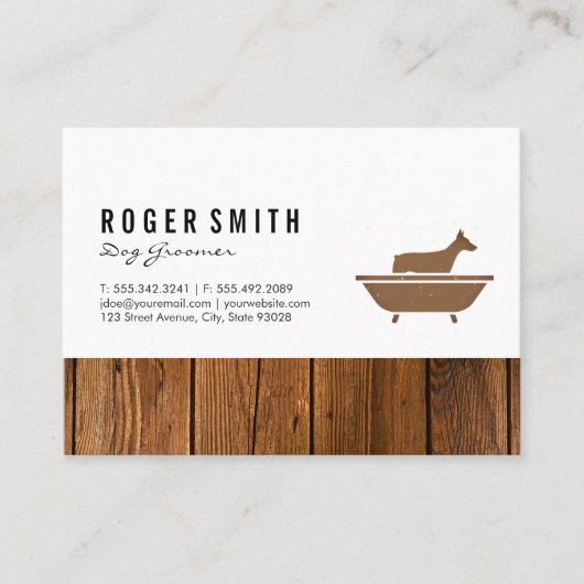 ドッグバスと木のトリム 名刺 (正面)