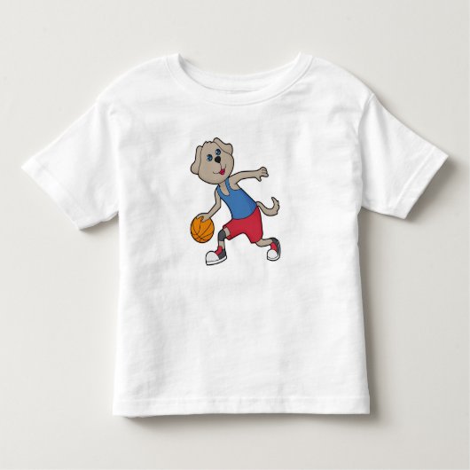 ドッグバスケットボール選手バスケットボール トドラーTシャツ (正面)