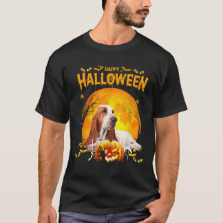 ドッグバセットハウンドハッピーハローウィンバセットハウンドッグ Tシャツ